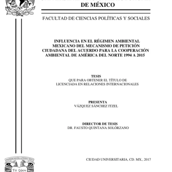Influencia en el régimen ambiental mexicano del mecanismo de petición ciudadana del ACAAN 1994 a 2015