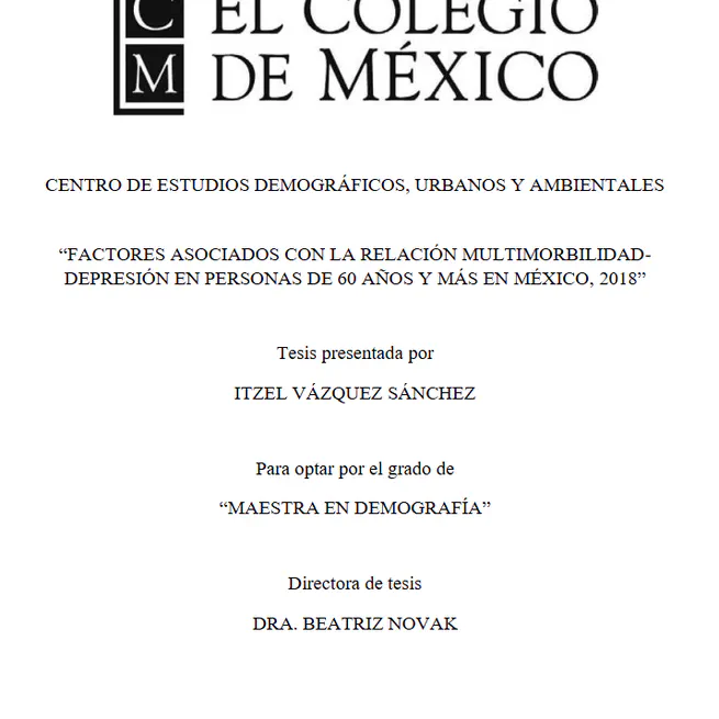 Factores asociados con la relación multimorbilidad-depresión en personas de 60 años y más en México, 2018